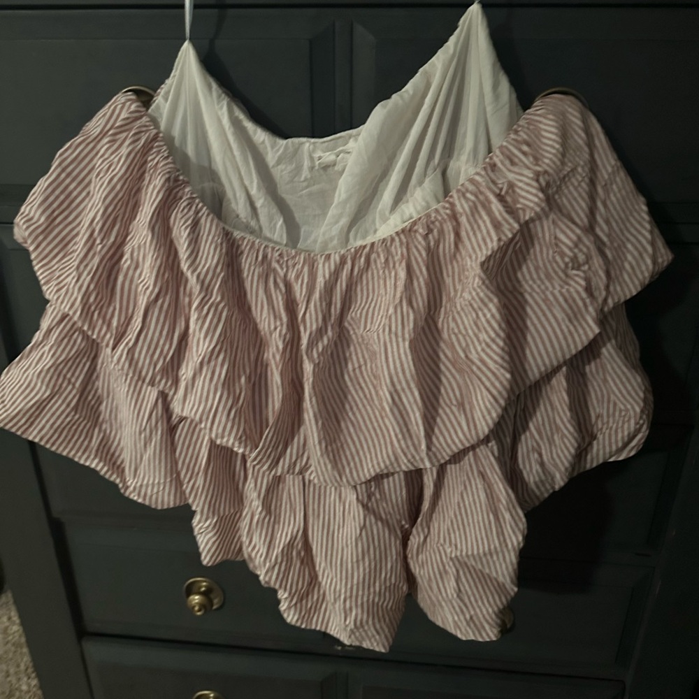 By Anthropologie Off-the-Shoulder Bubble Top Neutral Motif Size 3X - Picture 5 of 5